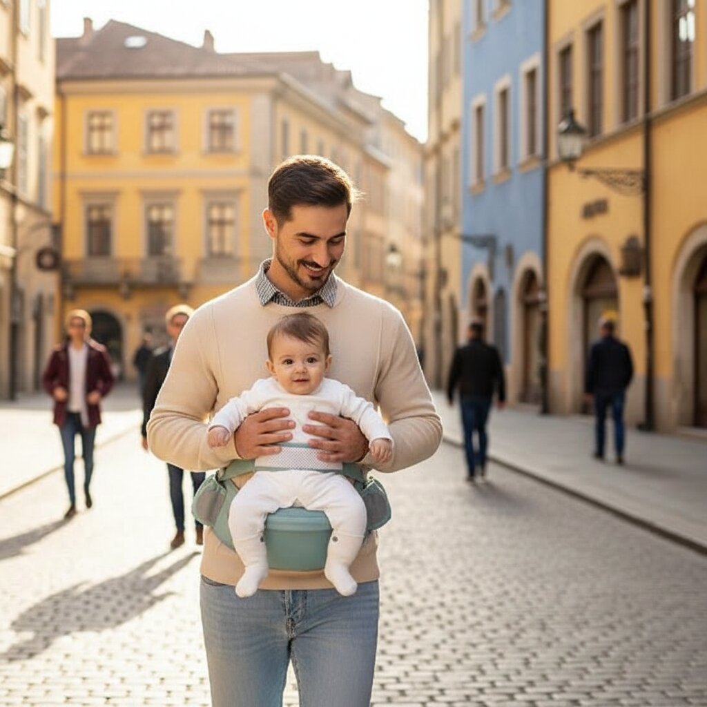 Porte - bébé assis coton — Sangles rembourrées jusqu'à 20 kg - Choupinoo
