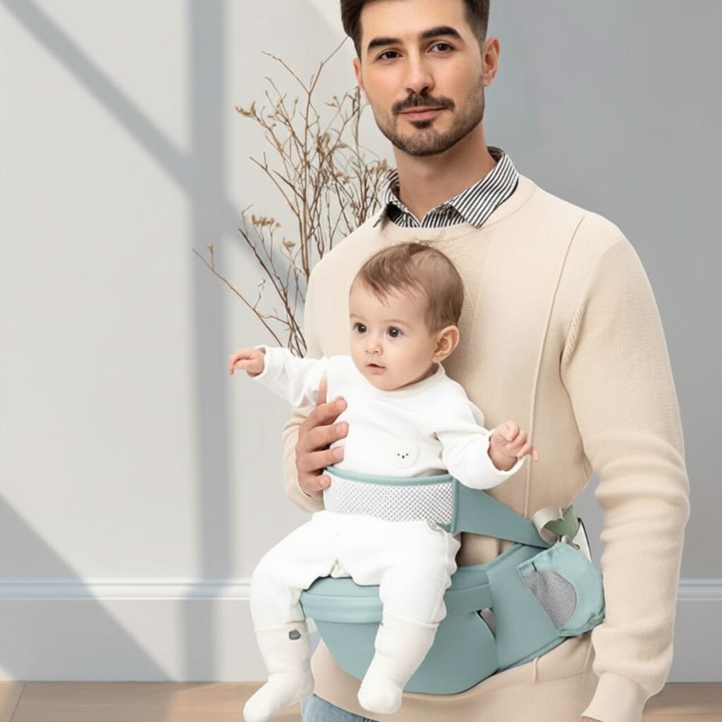 Porte - bébé assis coton — Sangles rembourrées jusqu'à 20 kg - Choupinoo