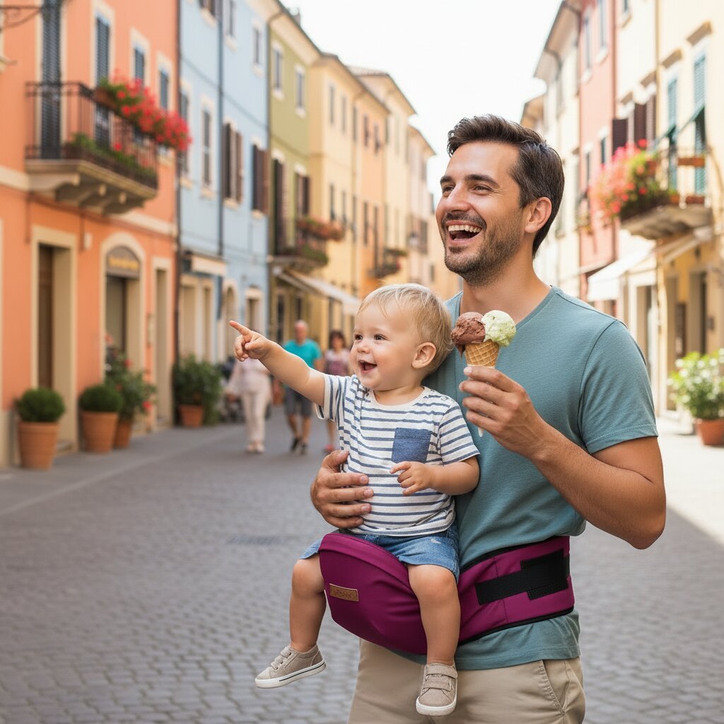 Porte - bébé assis éponge — Poche intégrée & rembourrage hanches - Choupinoo