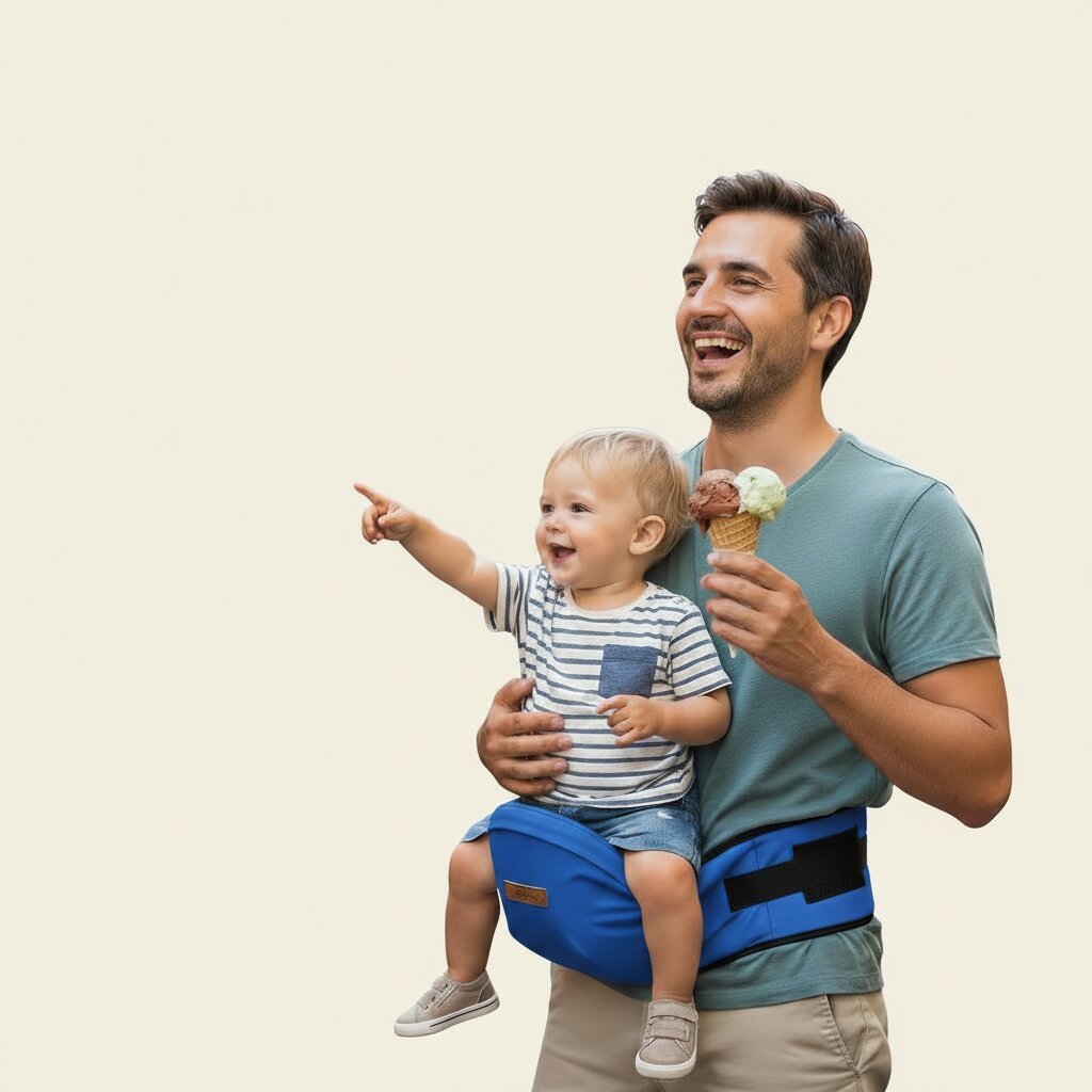 Porte - bébé assis éponge — Poche intégrée & rembourrage hanches - Choupinoo