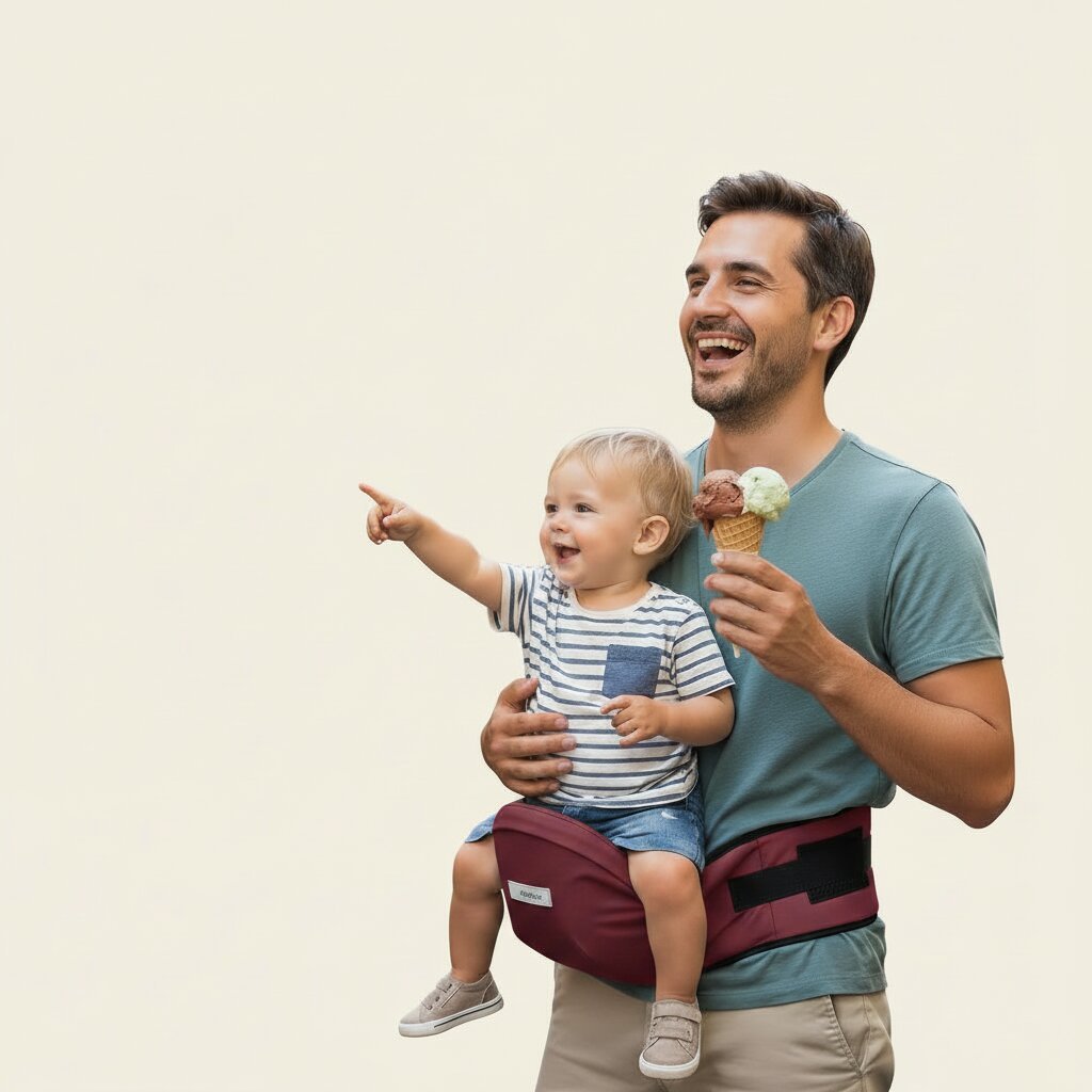 Porte - bébé assis éponge — Poche intégrée & rembourrage hanches - Choupinoo