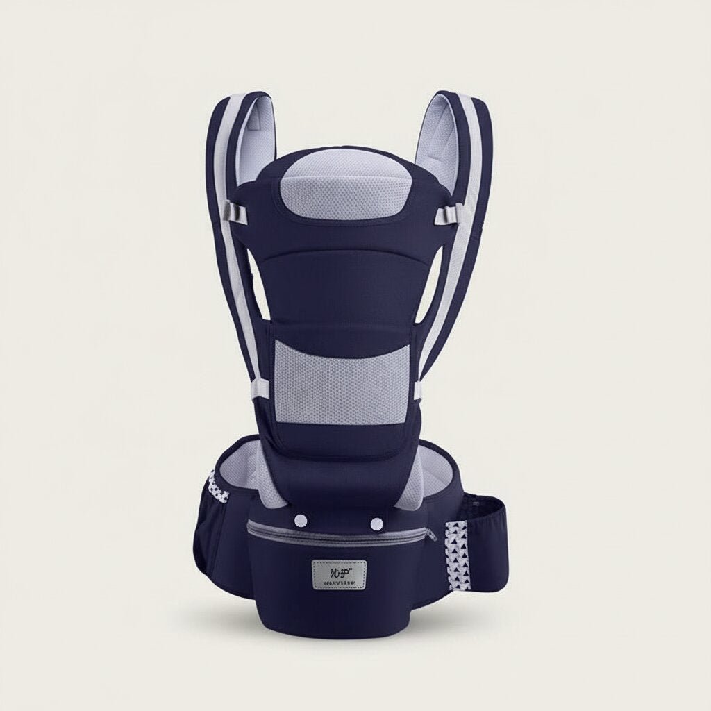 Porte - bébé bleu nuit ergonomique — 15 positions, de la naissance à 20 kg - Choupinoo