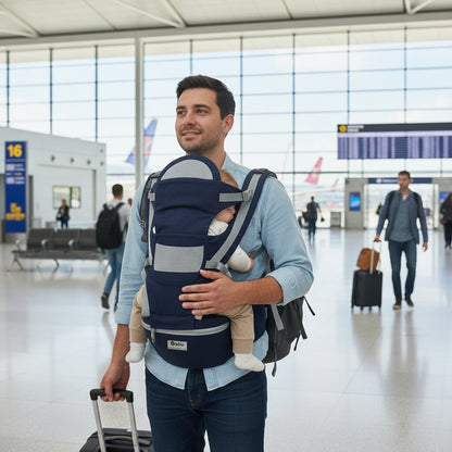 Porte - bébé bleu nuit ergonomique — 15 positions, de la naissance à 20 kg - Choupinoo