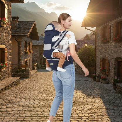 Porte - bébé bleu nuit ergonomique — 15 positions, de la naissance à 20 kg - Choupinoo
