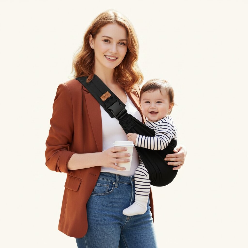Porte - bébé Épaule Latéral en Coton Souple — Pliable, Léger, de 6 mois à 20 kg - Choupinoo