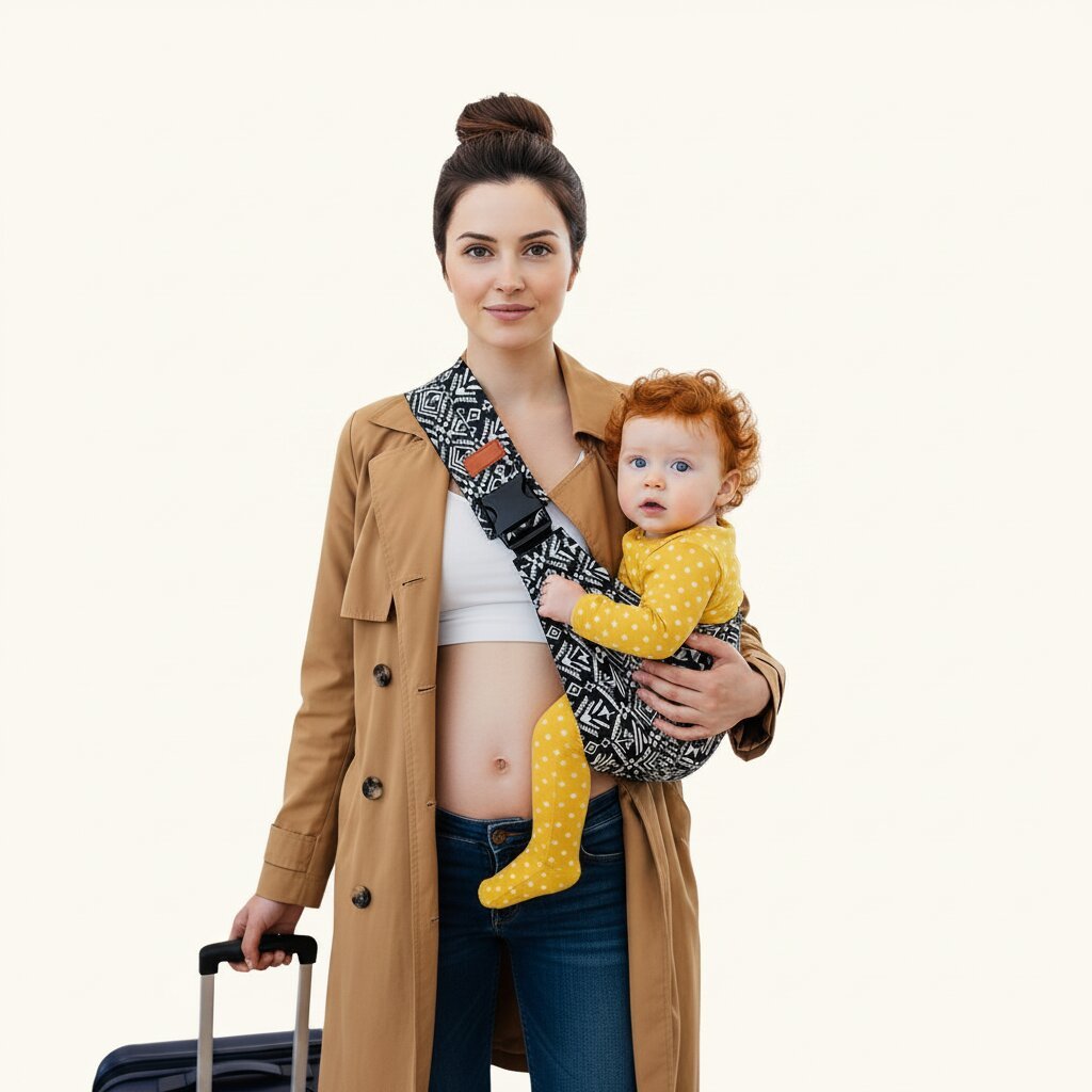 Porte - bébé Épaule Latéral en Coton Souple — Pliable, Léger, de 6 mois à 20 kg - Choupinoo