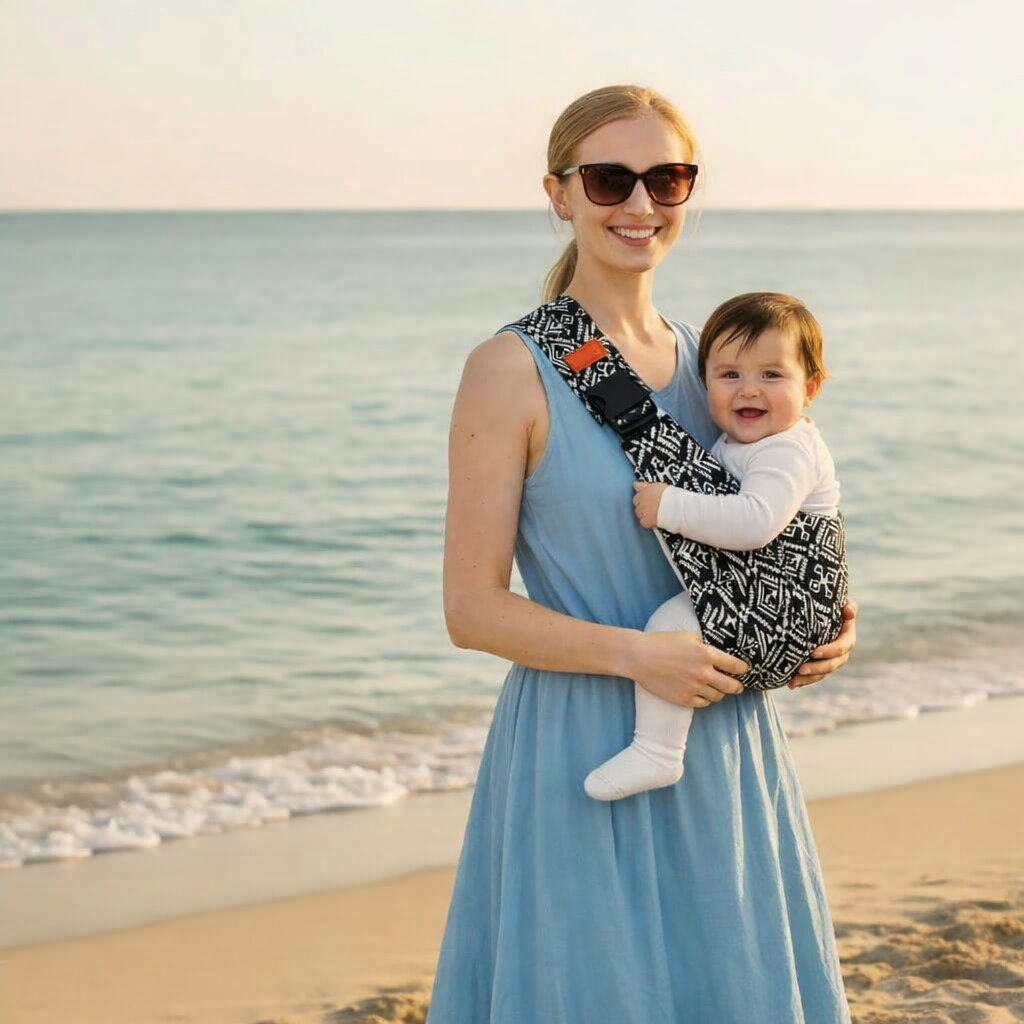 Porte - bébé Épaule Latéral en Coton Souple — Pliable, Léger, de 6 mois à 20 kg - Choupinoo