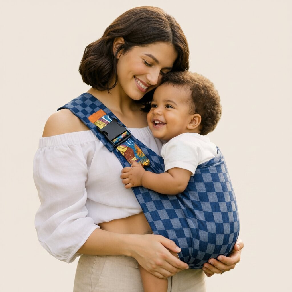 Porte - bébé Épaule Latéral en Coton Souple — Pliable, Léger, de 6 mois à 20 kg - Choupinoo