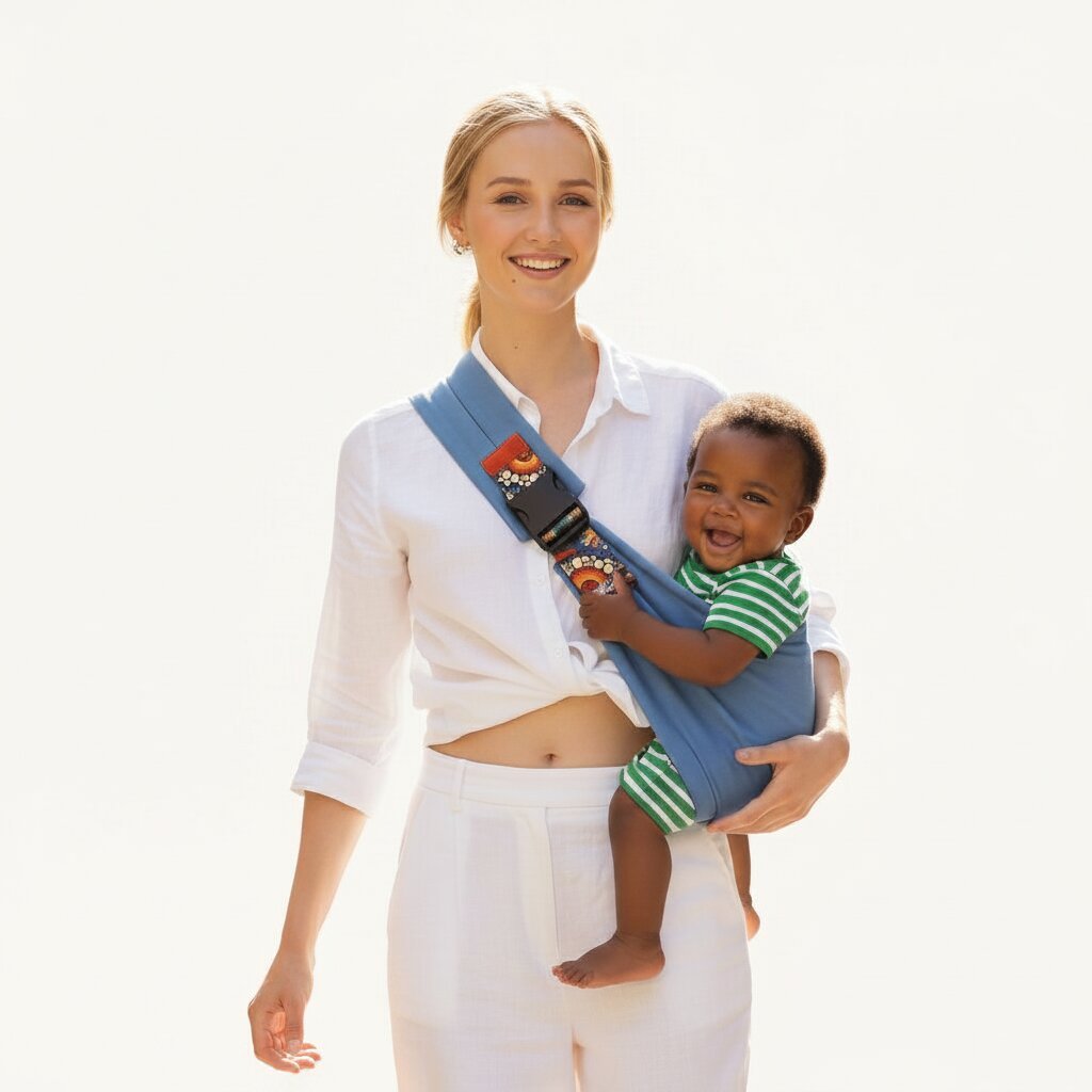 Porte - bébé Épaule Latéral en Coton Souple — Pliable, Léger, de 6 mois à 20 kg - Choupinoo