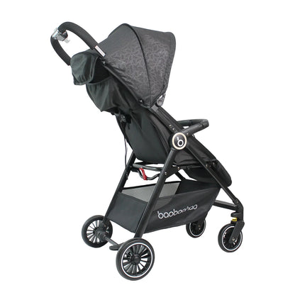Vue arrière de la Poussette Bébé Pliable Tout Confort noire avec panier de rangement