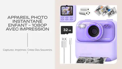 Appareil photo instantan&eacute; enfant &ndash; 1080P avec impression by@Outfy