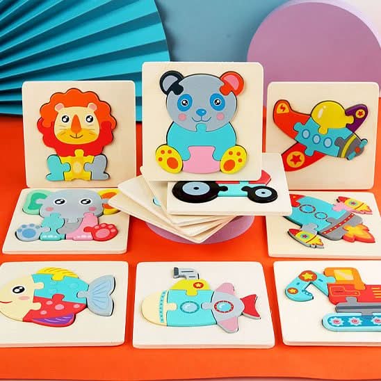 Puzzle Montessori animaux en bois