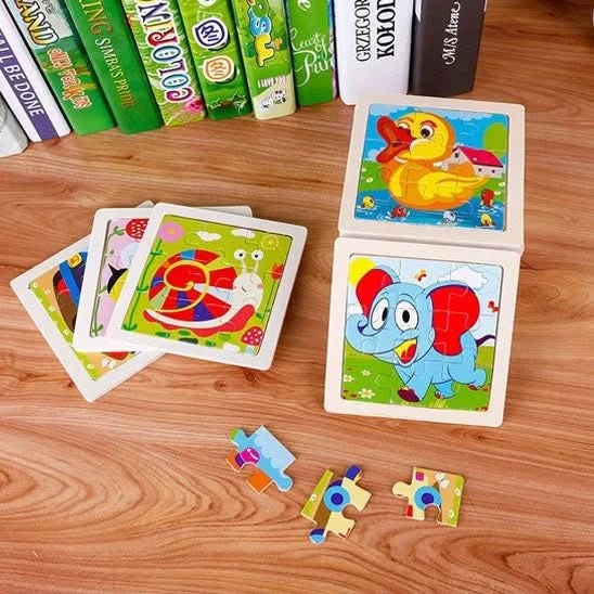 Puzzle bois Montessori 3 ans – Motifs animaux et véhicules - Choupinoo