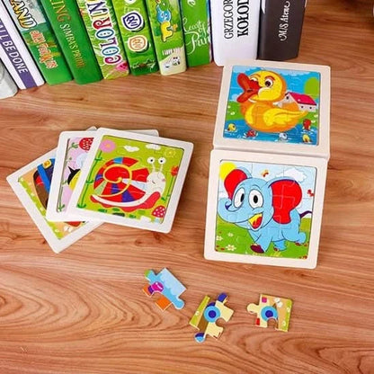 Puzzle bois Montessori 3 ans – Motifs animaux et véhicules - Choupinoo