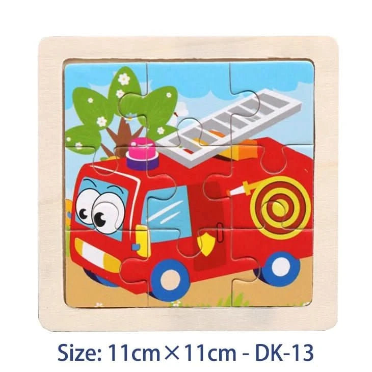 Puzzle bois Montessori 3 ans – Motifs animaux et véhicules - Choupinoo