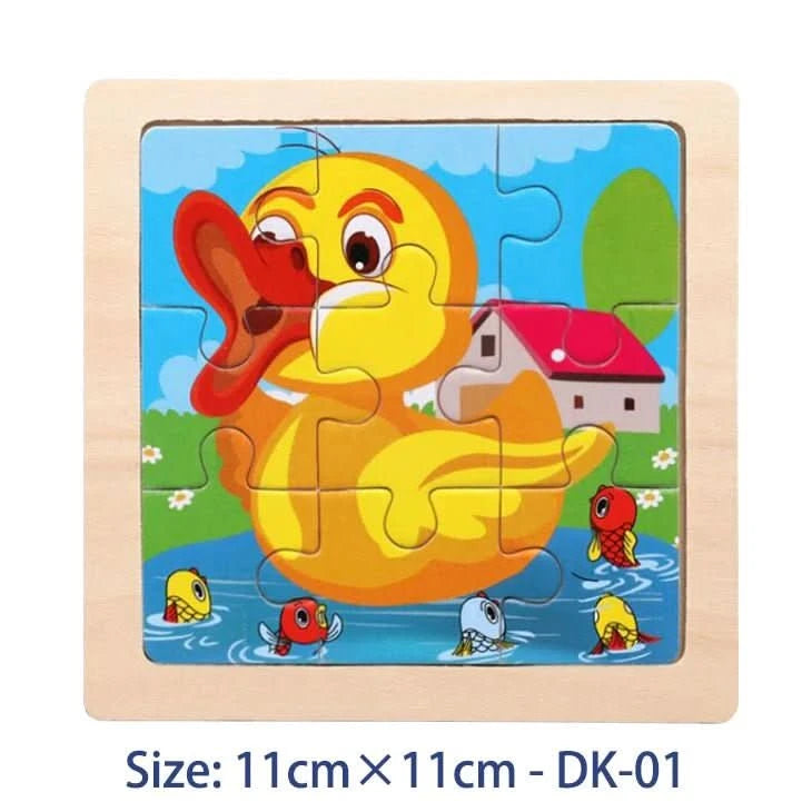 Puzzle bois Montessori 3 ans – Motifs animaux et véhicules - Choupinoo