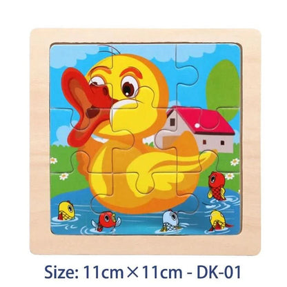 Puzzle bois Montessori 3 ans – Motifs animaux et véhicules - Choupinoo