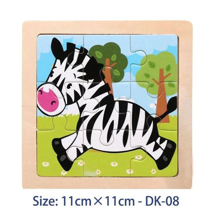 Puzzle bois Montessori 3 ans – Motifs animaux et véhicules - Choupinoo