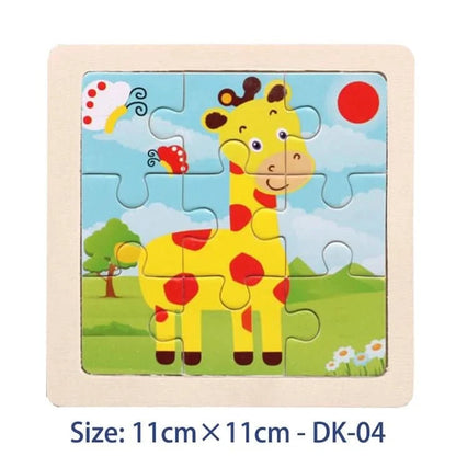 Puzzle bois Montessori 3 ans – Motifs animaux et véhicules - Choupinoo