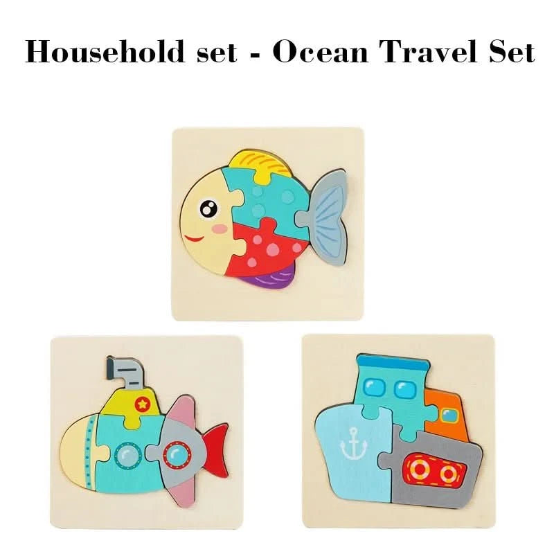 Puzzle Montessori animaux en bois 1 - 3 ans - Choupinoo