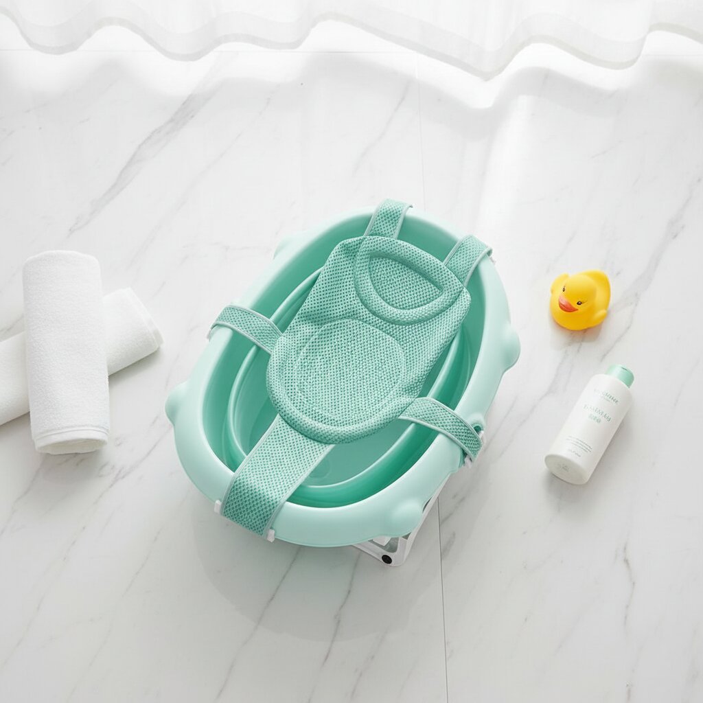 Réducteur de Baignoire Bébé en Filet de Coton — Sège de bain sécurisé dès la naissance - Choupinoo