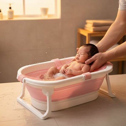 Réducteur de Baignoire Bébé en Filet de Coton — Sège de bain sécurisé dès la naissance - Choupinoo