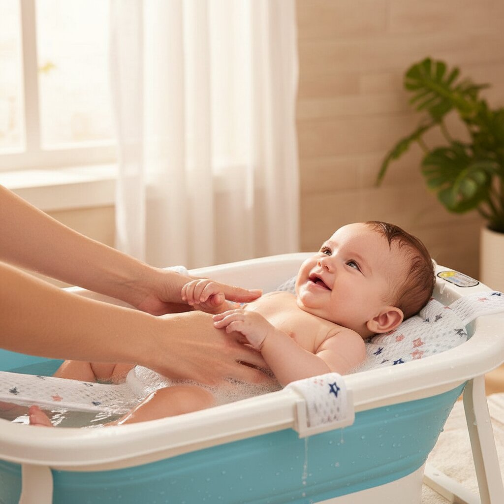 Réducteur de Baignoire Bébé en Filet de Coton — Sège de bain sécurisé dès la naissance - Choupinoo