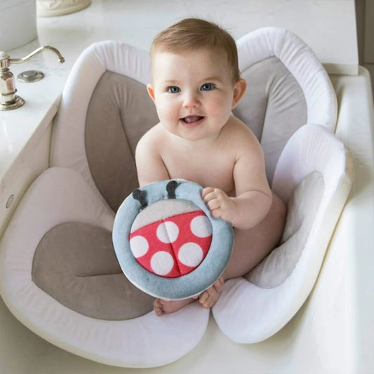 Reducteur de bain tapis pour bébé en tissu de fleur - Choupinoo