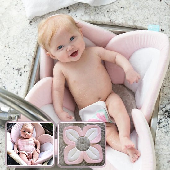 Reducteur de bain tapis pour bébé en tissu de fleur - Choupinoo