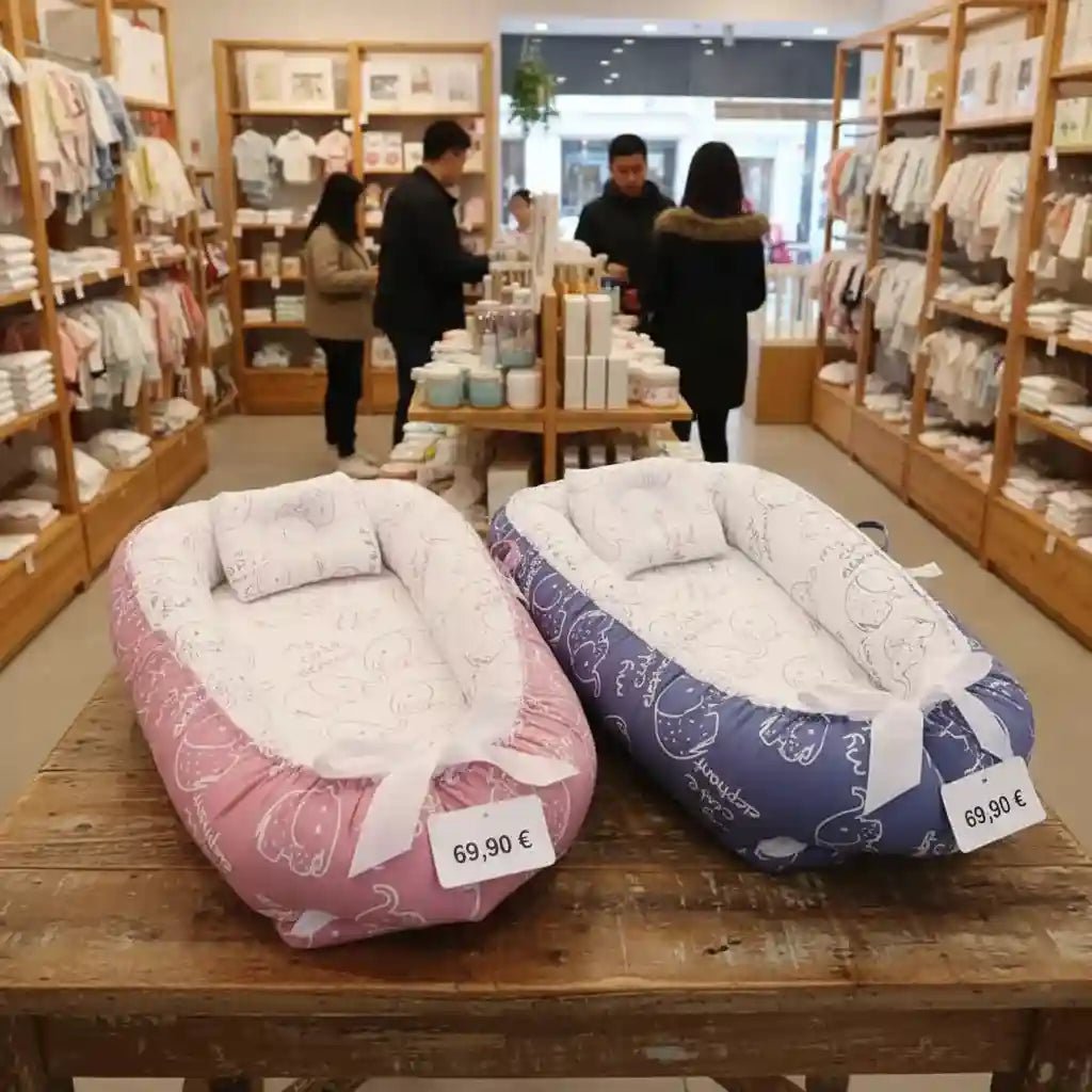 Reducteur de lit anse berceau bleu éléphant - Choupinoo