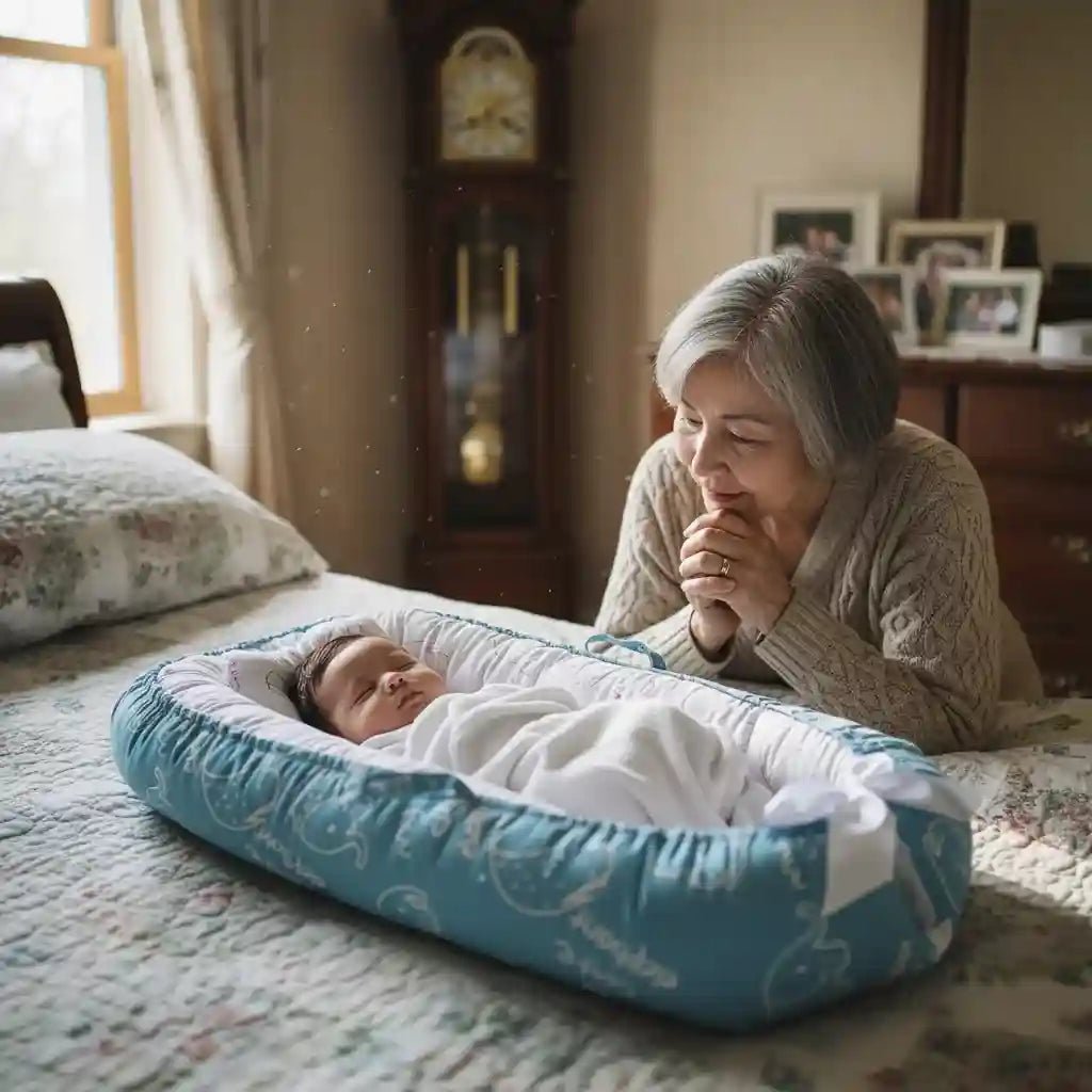 Reducteur de lit anse berceau bleu éléphant - Choupinoo