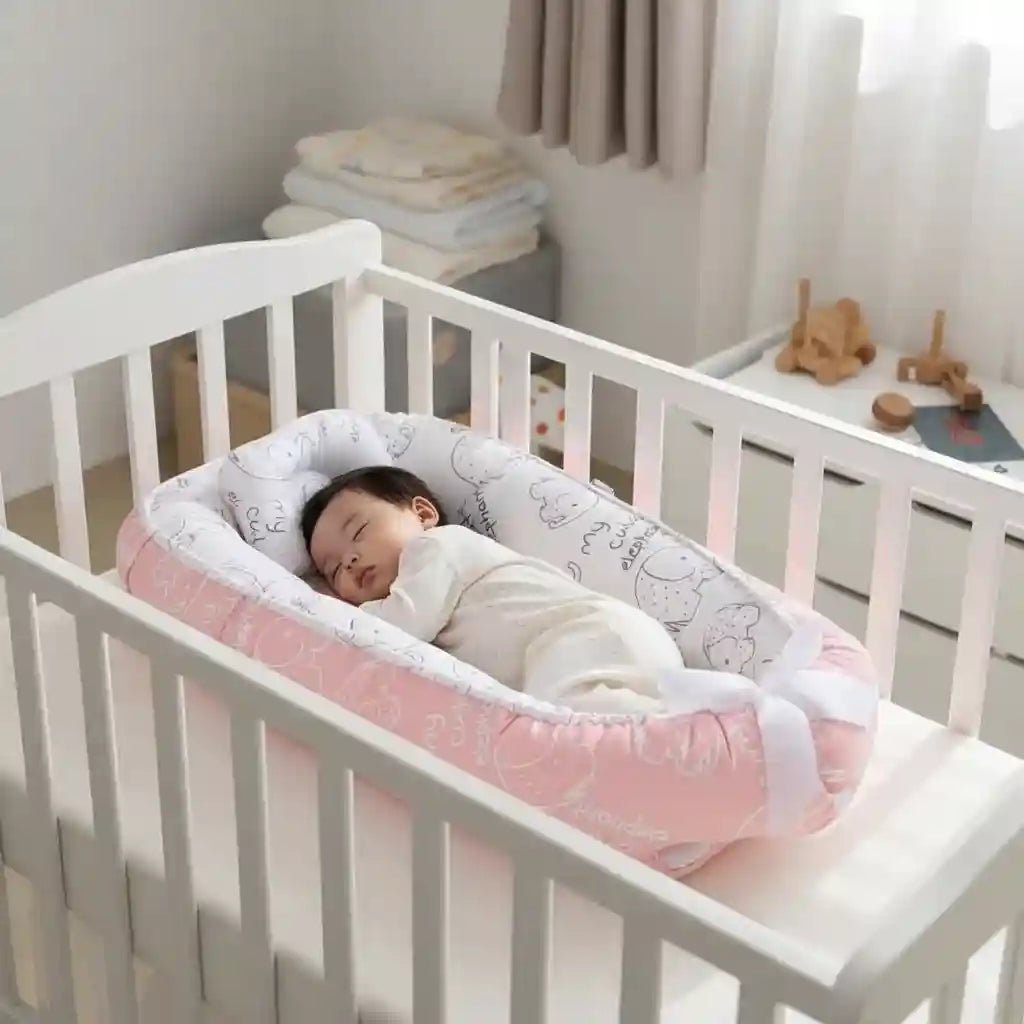 Reducteur de lit anse berceau bleu éléphant - Choupinoo