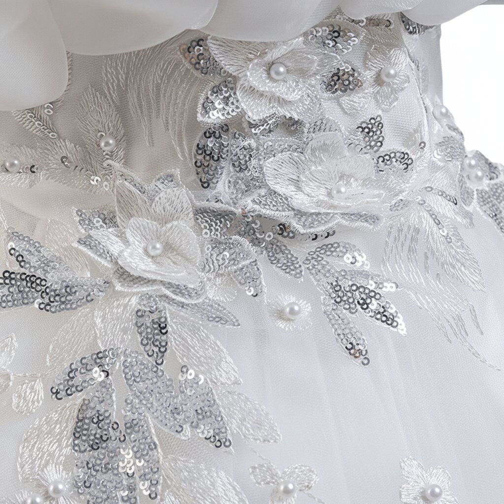 Robe Bapteme – Princesse à Traîne Florale - Choupinoo