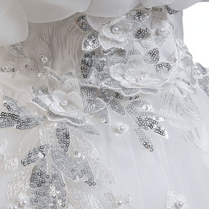 Robe Bapteme – Princesse à Traîne Florale - Choupinoo
