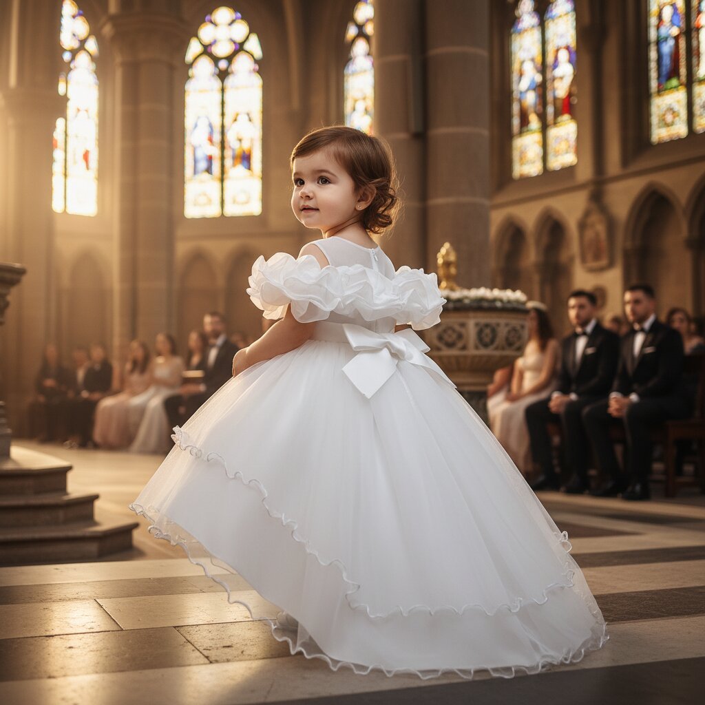 Robe Bapteme – Princesse à Traîne Florale - Choupinoo