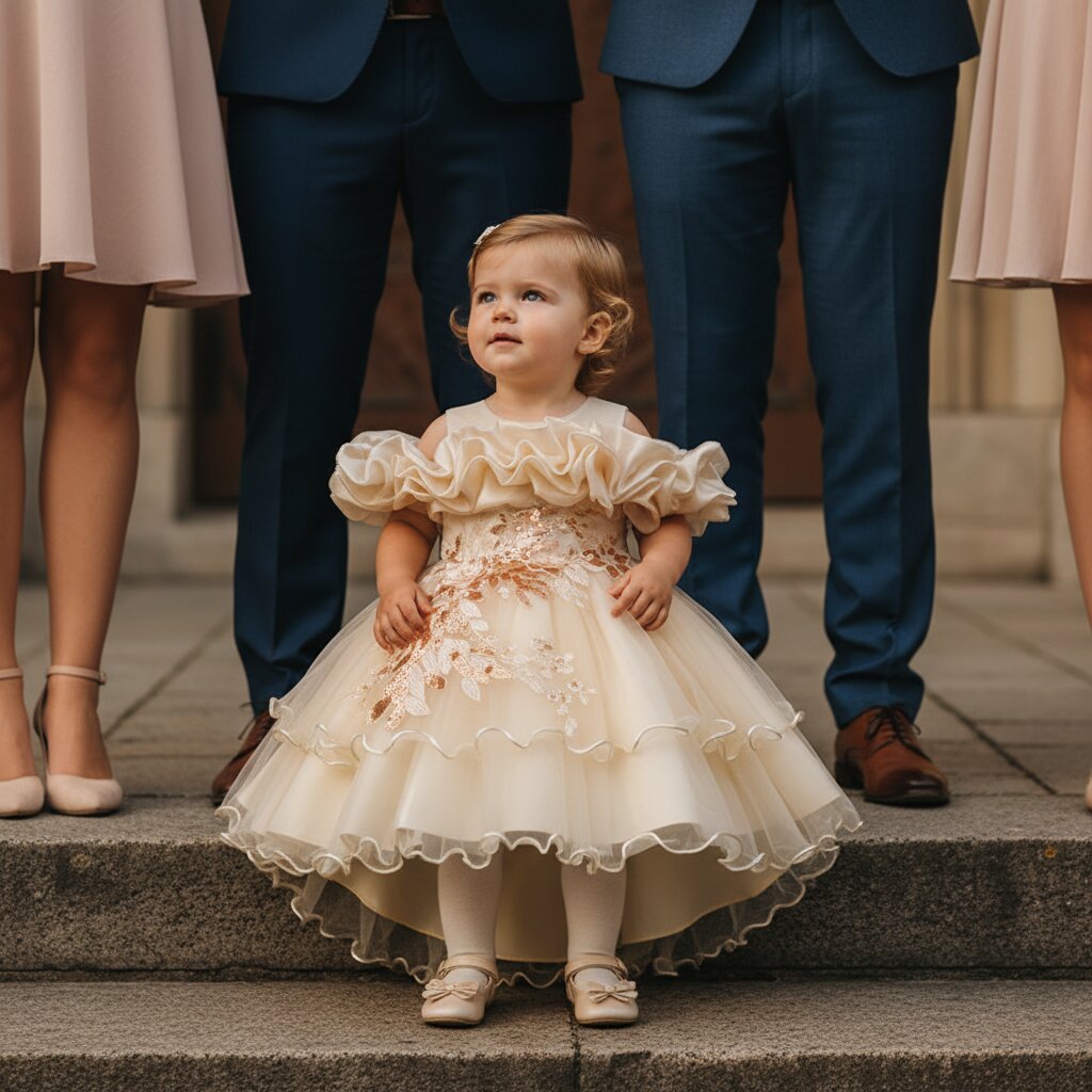 Robe Bapteme – Princesse à Traîne Florale - Choupinoo