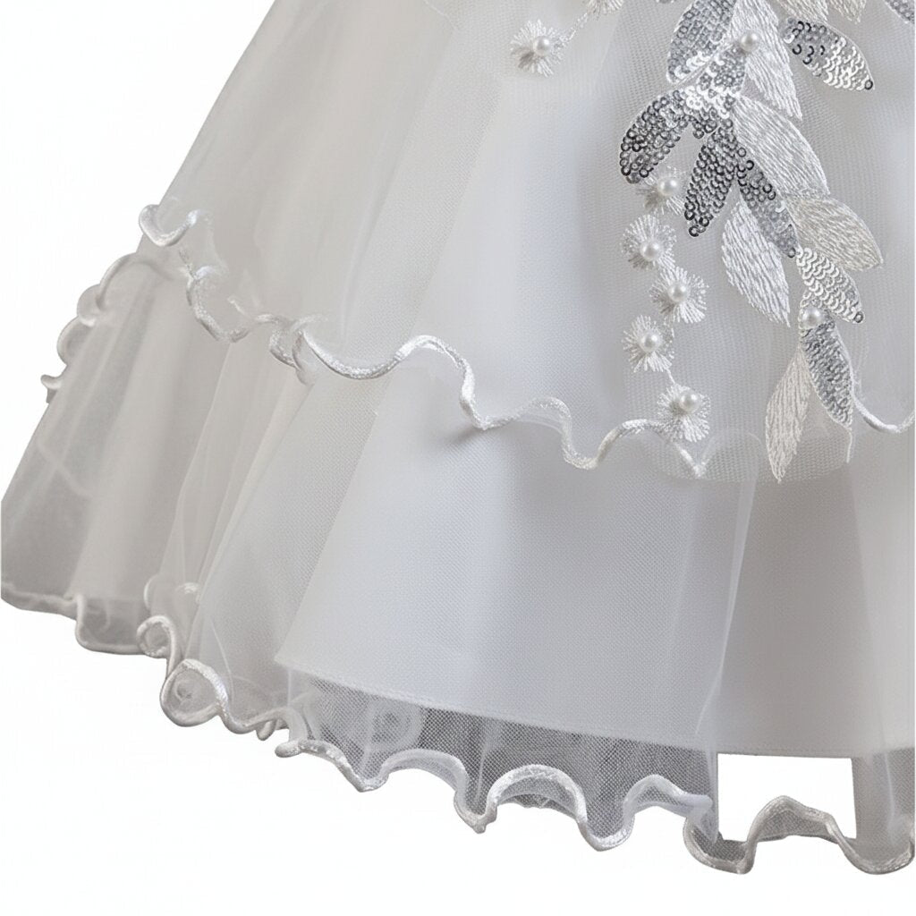 Robe Bapteme – Princesse à Traîne Florale - Choupinoo