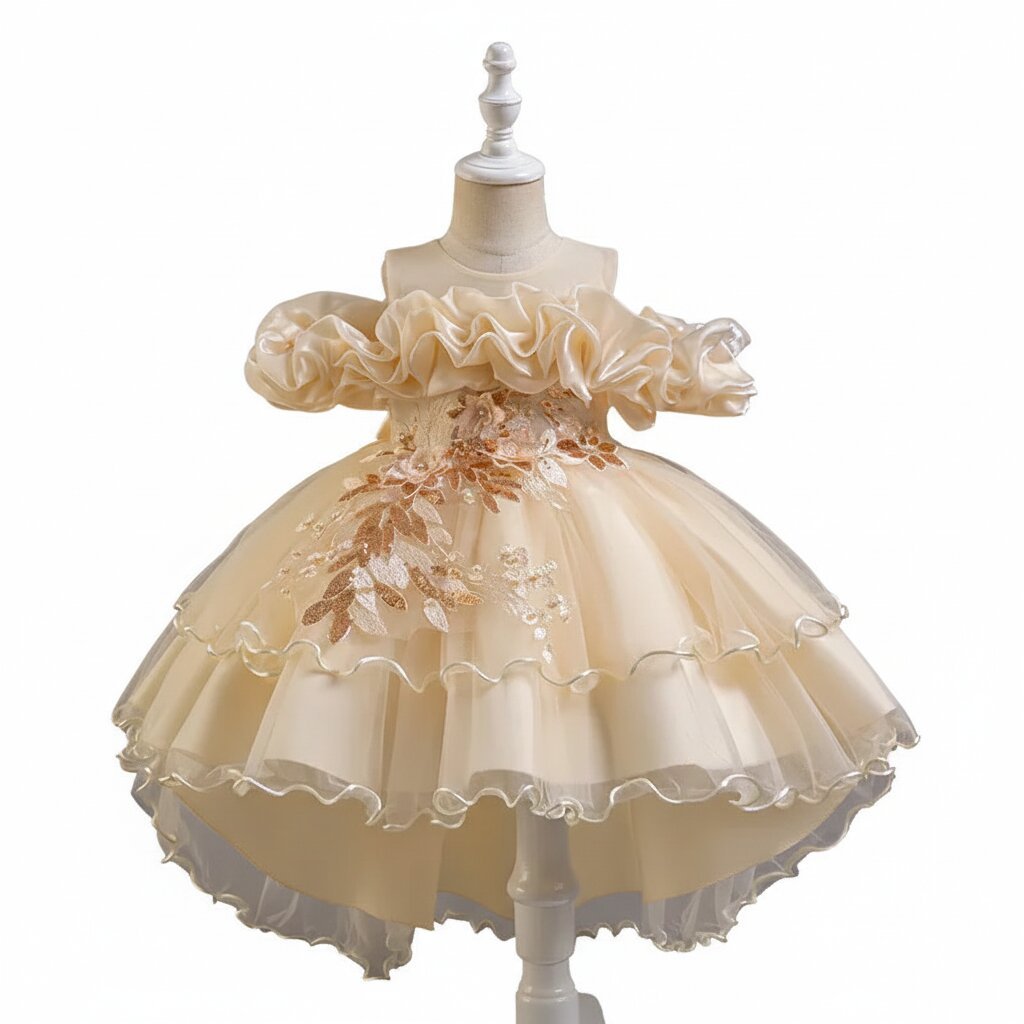 Robe Bapteme – Princesse à Traîne Florale - Choupinoo
