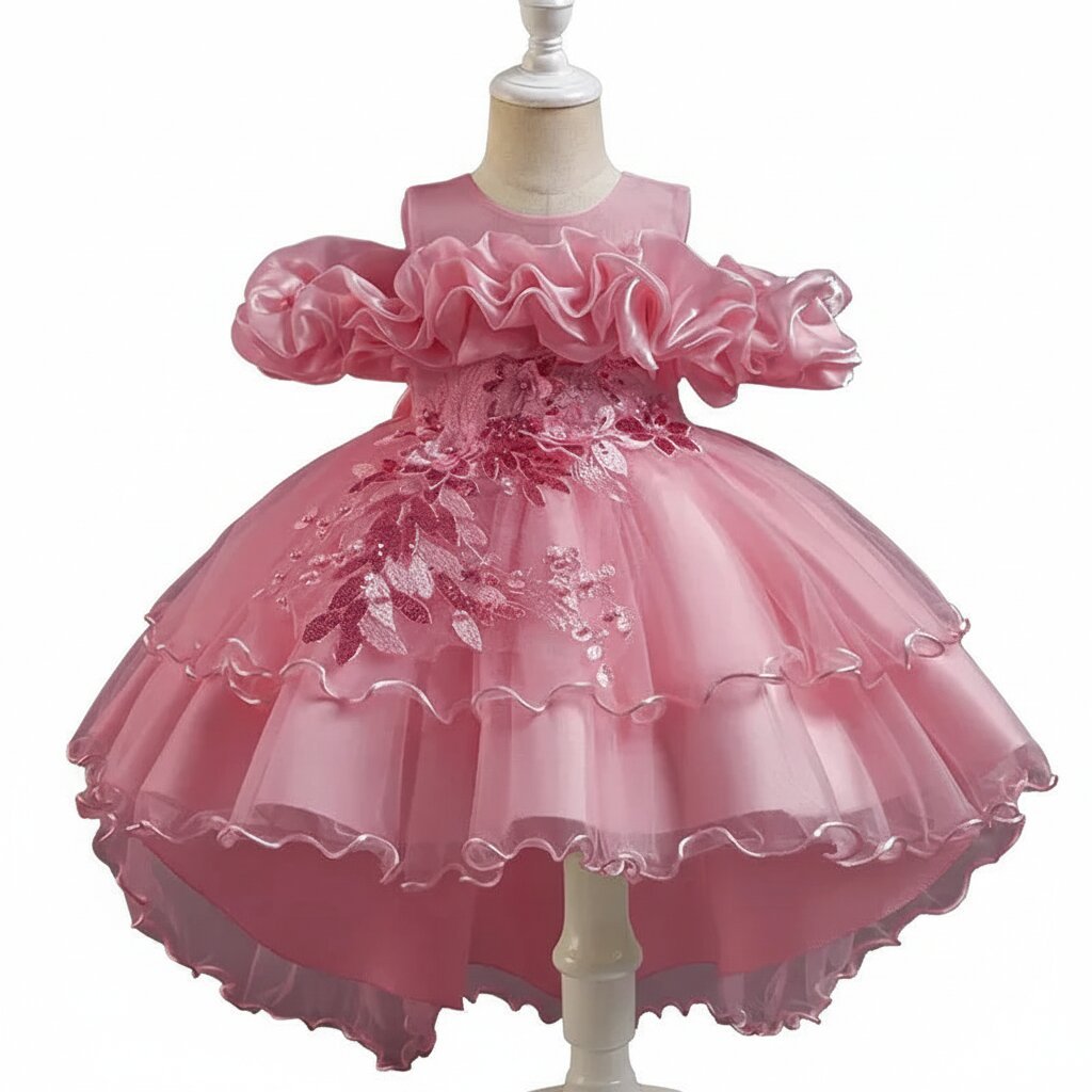 Robe Bapteme – Princesse à Traîne Florale - Choupinoo