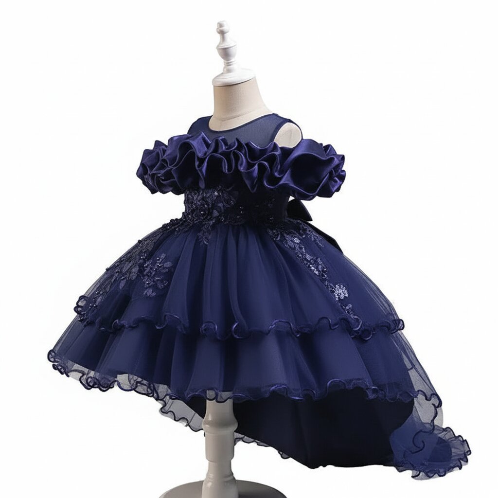 Robe Bapteme – Princesse à Traîne Florale - Choupinoo