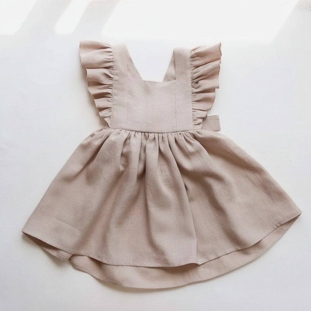Robe Bébé Fille Été – Col Carré & Volants 100% Coton | Choupinoo - Choupinoo