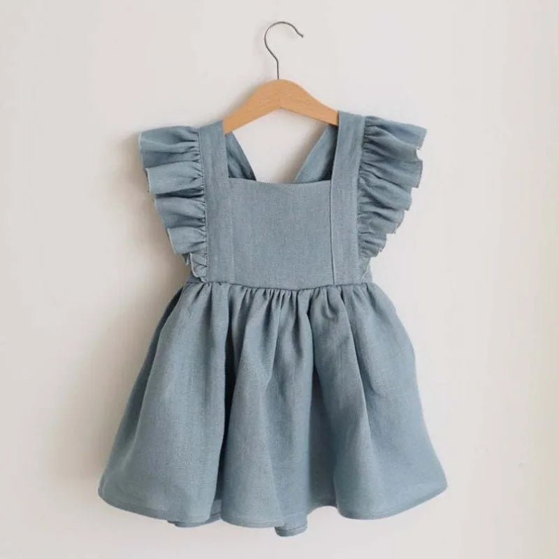 Robe Bébé Fille Été – Col Carré & Volants 100% Coton | Choupinoo - Choupinoo