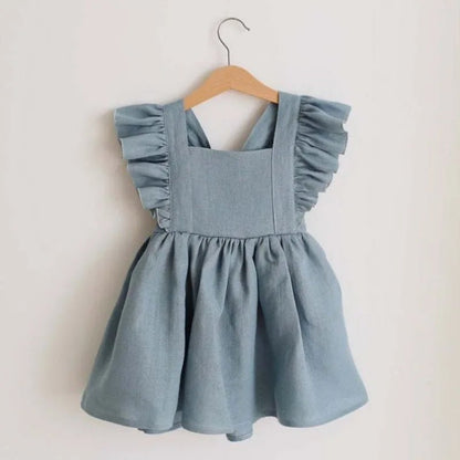 Robe Bébé Fille Été – Col Carré & Volants 100% Coton | Choupinoo - Choupinoo