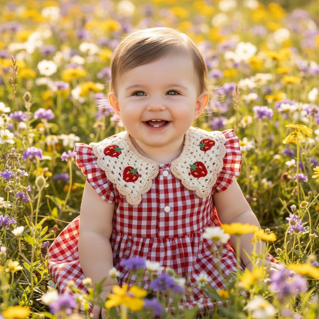 Robe bebe fille été rouge – Motif fraises & carreaux - Choupinoo
