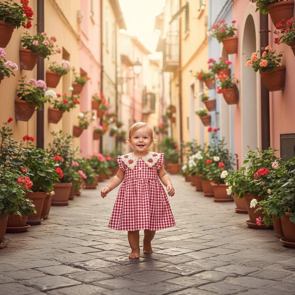 Robe bebe fille été rouge – Motif fraises & carreaux - Choupinoo