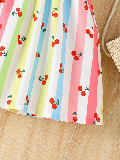 Robe Fille Bébé 6M - 3 Ans – Imprimé Cerises & Nœud Ruban - Choupinoo