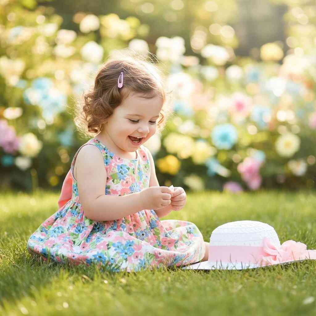Robe Fille Été avec Chapeau Assorti | Ensemble Fleuri 1 - 3 ans🌸 - Choupinoo
