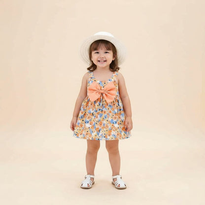 Robe Fille Été avec Chapeau Assorti | Ensemble Fleuri 1 - 3 ans🌸 - Choupinoo