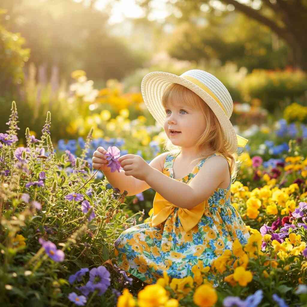 Robe Fille Été avec Chapeau Assorti | Ensemble Fleuri 1 - 3 ans🌸 - Choupinoo