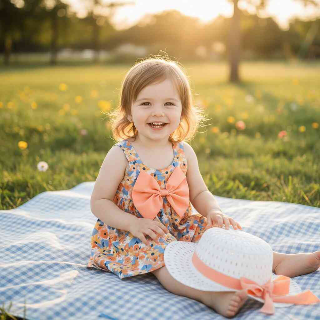 Robe Fille Été avec Chapeau Assorti | Ensemble Fleuri 1 - 3 ans🌸 - Choupinoo